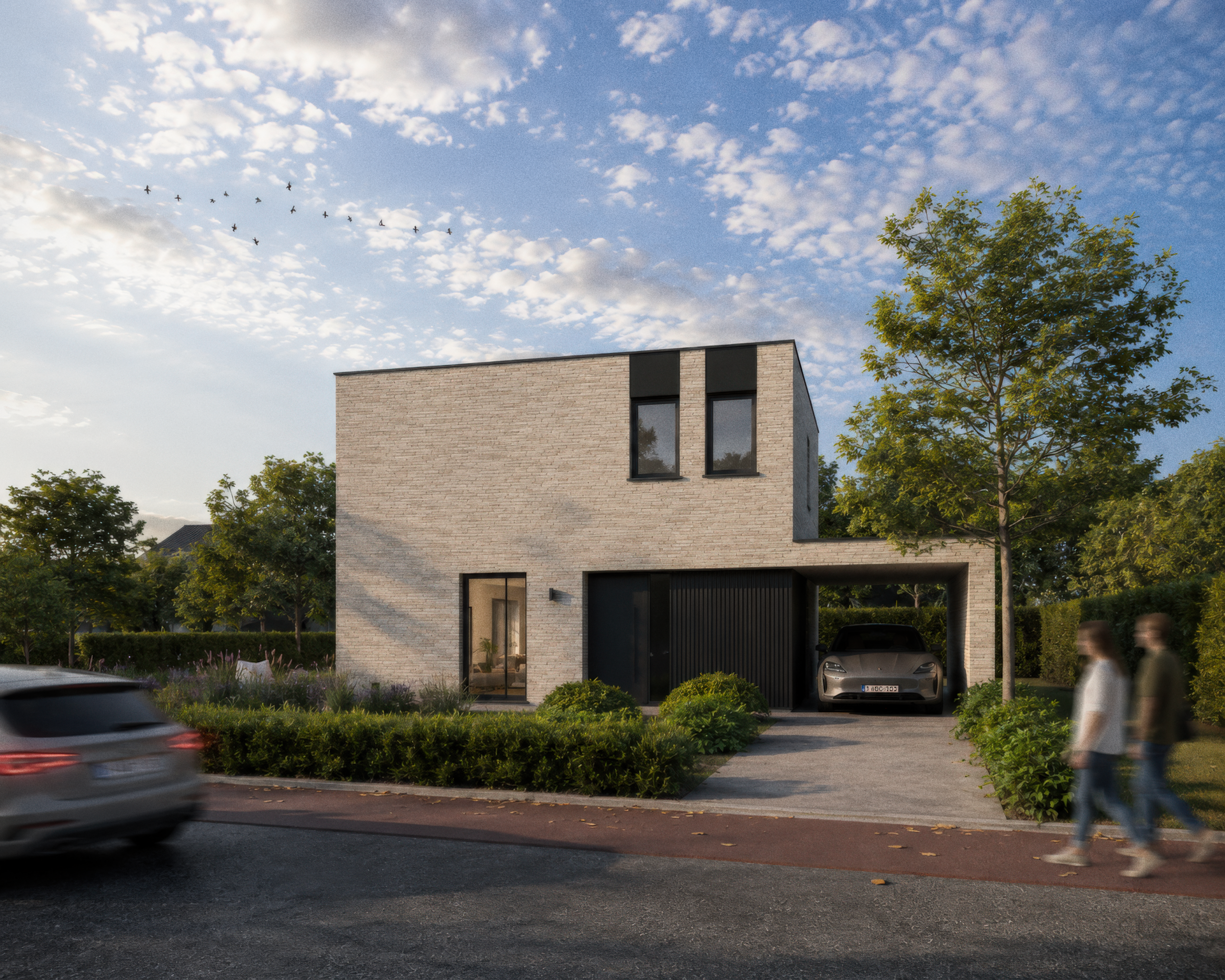 ston3s villagevel voordeur wandelaars